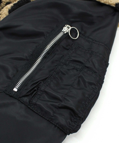 RNA（アールエヌエー）の「C0742 ボアコンビＭＡ－１コート（モッズコート・レディース・ブラック/カーキ/レオパード・MEDIUM）」の13枚目の写真