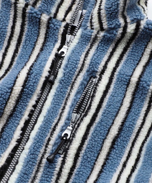 X-girl - STRIPED FLEECE BOA JACKET【Xｰgirl】 X-girl（エックスガール）の「STRIPED FLEECE BOA JACKET