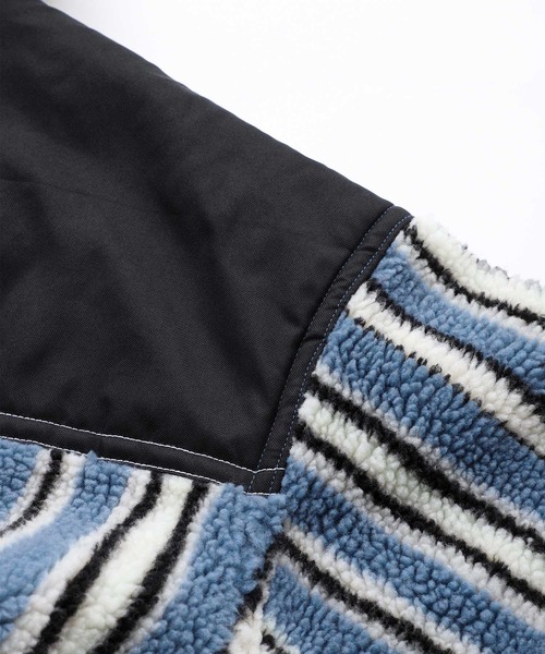 X-girl（エックスガール）の「STRIPED FLEECE BOA JACKET（ブルゾン・レディース・マルチ/ブルー・S/M）」の15枚目の写真