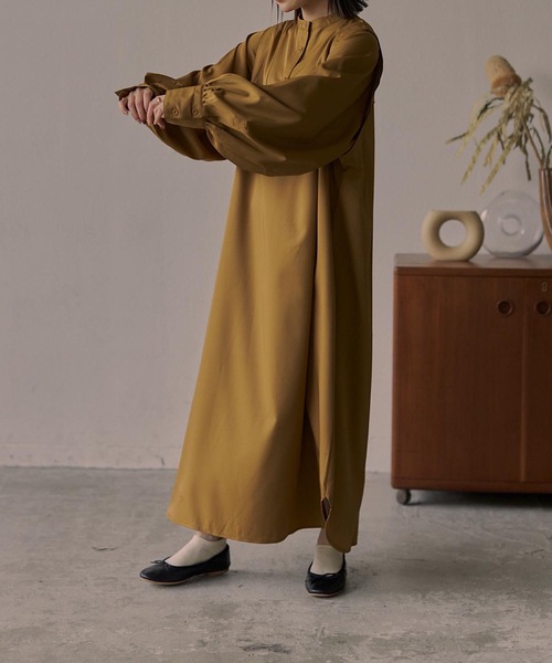 hinari（ヒナリ）の「ボリュームスリーブワンピース（ワンピース・レディース・ブラック/アイボリー/マスタード・FREE）」の12枚目の写真