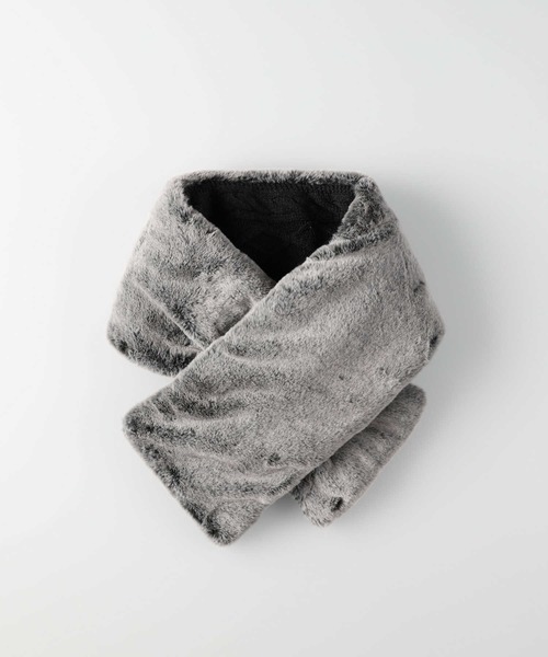 Right-on（ライトオン）の「ニット切り替ティペット（ネックウォーマー/スヌード・レディース・ベージュ/ダークグレー・ONE SIZE）」の3枚目の写真