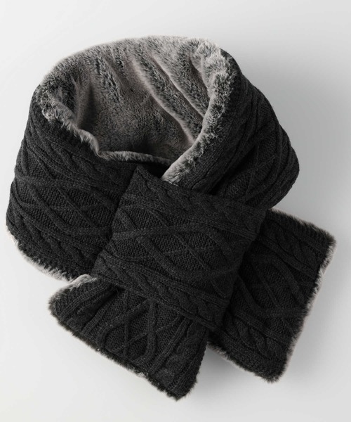 Right-on（ライトオン）の「ニット切り替ティペット（ネックウォーマー/スヌード・レディース・ベージュ/ダークグレー・ONE SIZE）」の14枚目の写真