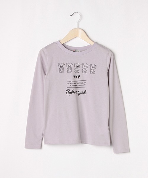 by LOVEiT（バイラビット）の「グミラビコ長袖Tシャツ【PTPR】【くま柄】（Tシャツ/カットソー・キッズ・ブラック/オフホワイト/ラベンダー/ピンク・140cm/120cm/160cm/150cm/130cm）」の3枚目の写真