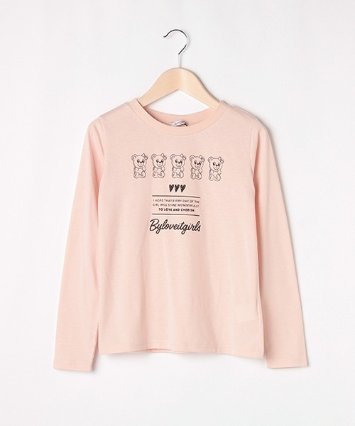by LOVEiT（バイラビット）の「グミラビコ長袖Tシャツ【PTPR】【くま柄】（Tシャツ/カットソー・キッズ・ブラック/オフホワイト/ラベンダー/ピンク・140cm/120cm/160cm/150cm/130cm）」の4枚目の写真