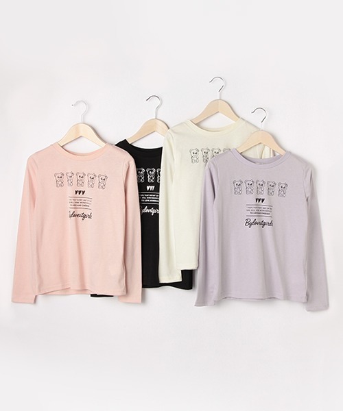 by LOVEiT（バイラビット）の「グミラビコ長袖Tシャツ【PTPR】【くま柄】（Tシャツ/カットソー・キッズ・ブラック/オフホワイト/ラベンダー/ピンク・140cm/120cm/160cm/150cm/130cm）」の13枚目の写真