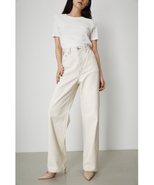 AZUL by moussy（アズールバイマウジー）の「HIGH WAIST DENIM WIDE/ハイウェストデニムワイド（デニムパンツ・レディース・オフホワイト/ライトブルー/ワンウォッシュ/ライトベージュ・MEDIUM/LARGE/SMALL/X-SMALL）」の13枚目の写真