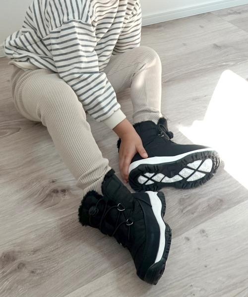 AmiAmi(アミアミ)の「あったかファー仕様!キッズスノーブーツ/ダウンブーツ(ブーツ・キッズ・ブラック/ベージュ系その他/ベージュ・18cm/19cm/20cm/21cm/22cm)」の6枚目の写真