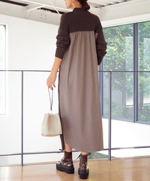 背面切替ケーブル編みニットワンピースB
