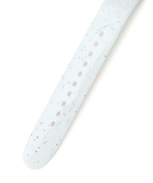 PINK-latte（ピンクラテ）の「ラメベルトハートプラウォッチ（アナログ腕時計・キッズ・オフホワイト/ライトパープル・00）」の5枚目の写真