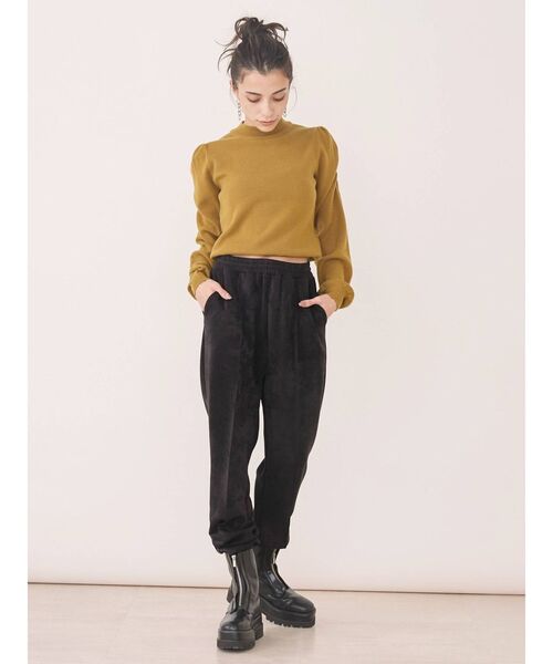 EVRIS(エヴリス)の「ショルダーギャザーボトルネックニットトップス(ニット/セーター・レディース・ブラック/パープル/アイボリー/マスタード・FREE)」の11枚目の写真