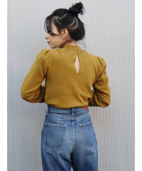 EVRIS(エヴリス)の「ショルダーギャザーボトルネックニットトップス(ニット/セーター・レディース・ブラック/パープル/アイボリー/マスタード・FREE)」の20枚目の写真