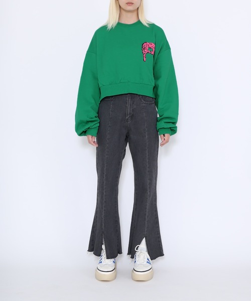 PUNYUS(プニュズ)の「フロントスリットデニムフレアパンツ(デニムパンツ・レディース・ブラック/インディゴブルー/ブルー系その他/ライトインディゴブルー・1/2/4/3)」の18枚目の写真