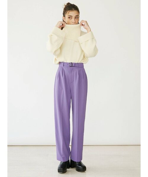 EVRIS（エヴリス）の「ルーズタックテーパードパンツ（その他パンツ・レディース・パープル/アイボリー/ブルー・SMALL/MEDIUM）」の9枚目の写真