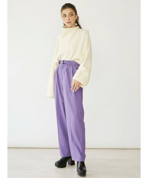 EVRIS（エヴリス）の「ルーズタックテーパードパンツ（その他パンツ・レディース・パープル/アイボリー/ブルー・SMALL/MEDIUM）」の16枚目の写真