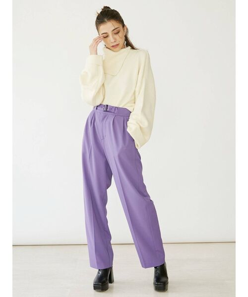 EVRIS（エヴリス）の「ルーズタックテーパードパンツ（その他パンツ・レディース・パープル/アイボリー/ブルー・SMALL/MEDIUM）」の17枚目の写真