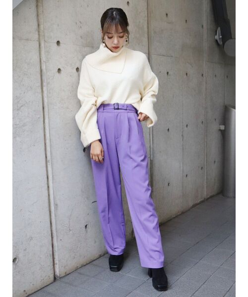 EVRIS（エヴリス）の「ルーズタックテーパードパンツ（その他パンツ・レディース・パープル/アイボリー/ブルー・SMALL/MEDIUM）」の19枚目の写真