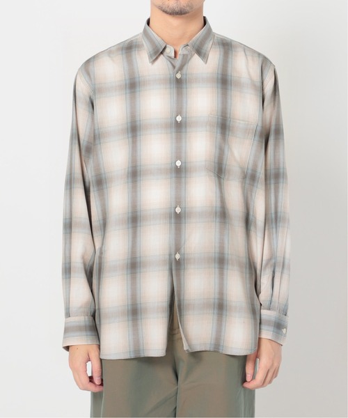 417 EDIFICE（フォーワンセブンエディフィス）の「【ESSENTIAL / エッセンシャル】 オンブレーレギュラーシャツ（シャツ/ブラウス・メンズ・ベージュ/カーキ/グリーン・SMALL/MEDIUM/LARGE）」の10枚目の写真