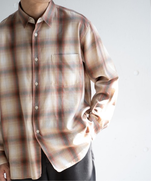 417 EDIFICE（フォーワンセブンエディフィス）の「【ESSENTIAL / エッセンシャル】 オンブレーレギュラーシャツ（シャツ/ブラウス・メンズ・ベージュ/カーキ/グリーン・SMALL/MEDIUM/LARGE）」の18枚目の写真