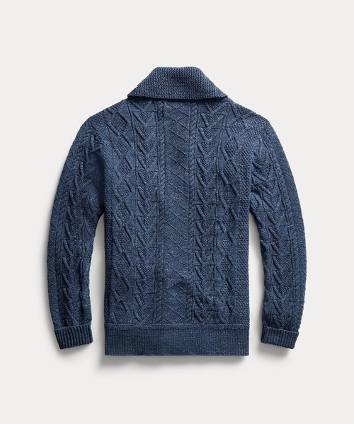 90s RRL 三ツ星 アランニット カーディガン Lサイズ アランニット コットン カーディガン（カーディガン/ボレロ）｜RRL