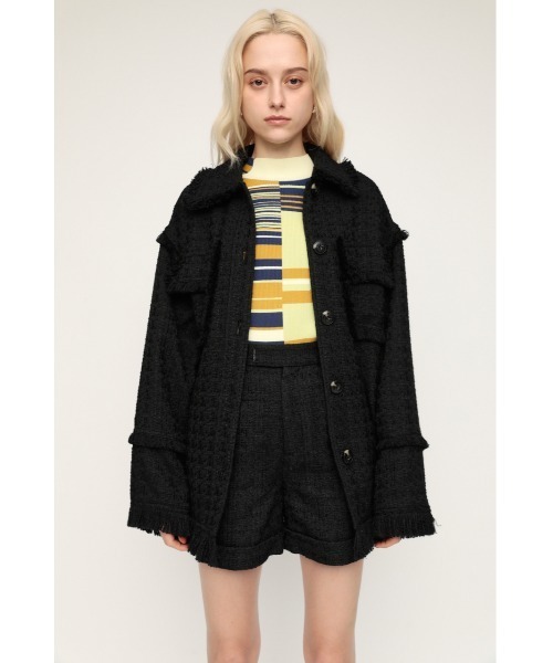 SLY（スライ）の「COLOR TWEED S/PT カラー ツイード ショートパンツ（スラックス・レディース・オレンジ系その他/ブラック・1/2）」の3枚目の写真