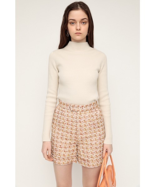 SLY（スライ）の「COLOR TWEED S/PT カラー ツイード ショートパンツ（スラックス・レディース・オレンジ系その他/ブラック・1/2）」の8枚目の写真