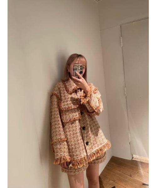 SLY（スライ）の「COLOR TWEED S/PT カラー ツイード ショートパンツ（スラックス・レディース・オレンジ系その他/ブラック・1/2）」の19枚目の写真