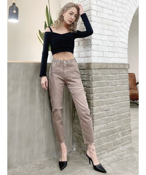 GYDA（ジェイダ）の「2WAYカシュクールデザインオフショルTOPS（Tシャツ/カットソー・レディース・ブラック/オフホワイト/シャーベット・FREE）」の7枚目の写真