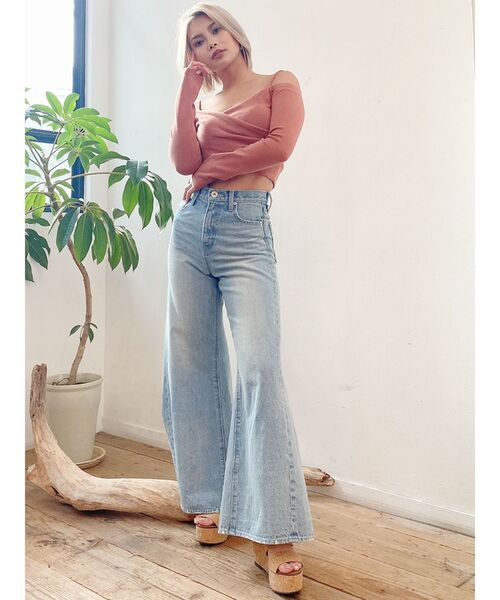 GYDA（ジェイダ）の「2WAYカシュクールデザインオフショルTOPS（Tシャツ/カットソー・レディース・ブラック/オフホワイト/シャーベット・FREE）」の21枚目の写真