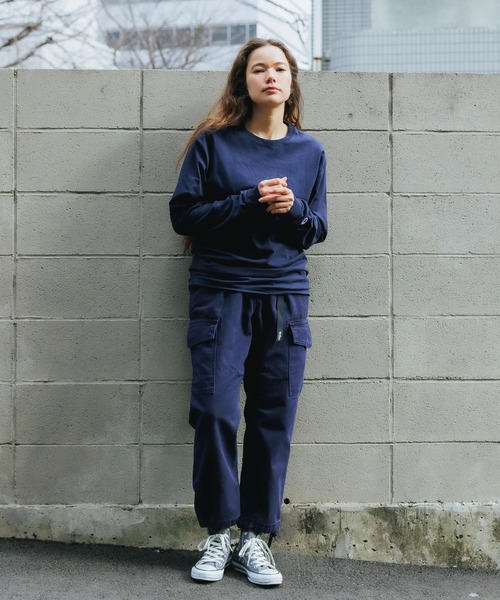 「ChampionAuthenticT-SHIRTS」レディースチャンピオンスーパーオーバーサイズコットンL/STシャツ