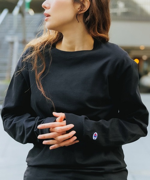 「ChampionAuthenticT-SHIRTS」レディースチャンピオンスーパーオーバーサイズコットンL/STシャツ