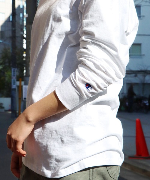 「ChampionAuthenticT-SHIRTS」レディースチャンピオンスーパーオーバーサイズコットンL/STシャツ