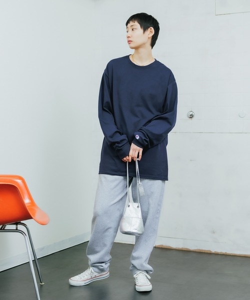 「ChampionAuthenticT-SHIRTS」レディースチャンピオンスーパーオーバーサイズコットンL/STシャツ