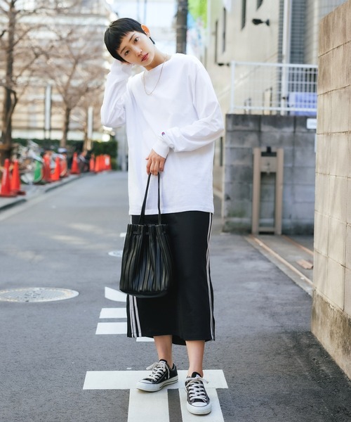 「ChampionAuthenticT-SHIRTS」レディースチャンピオンスーパーオーバーサイズコットンL/STシャツ