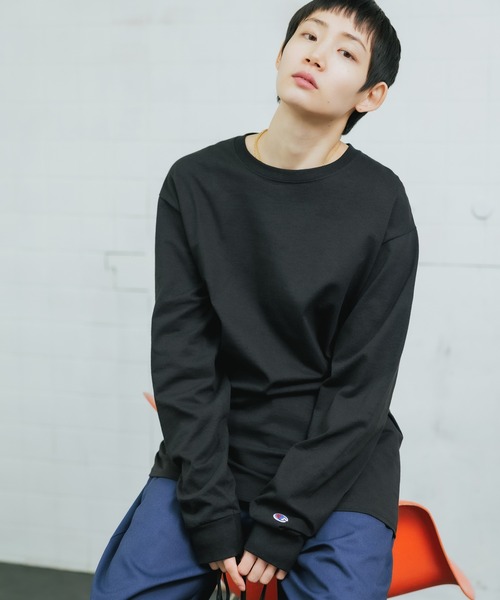 「ChampionAuthenticT-SHIRTS」レディースチャンピオンスーパーオーバーサイズコットンL/STシャツ