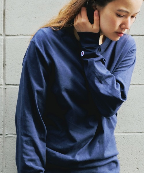 「ChampionAuthenticT-SHIRTS」レディースチャンピオンスーパーオーバーサイズコットンL/STシャツ