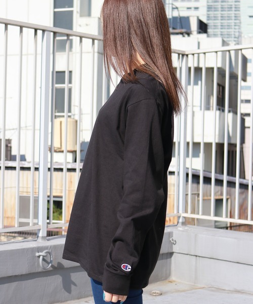 「ChampionAuthenticT-SHIRTS」レディースチャンピオンスーパーオーバーサイズコットンL/STシャツ