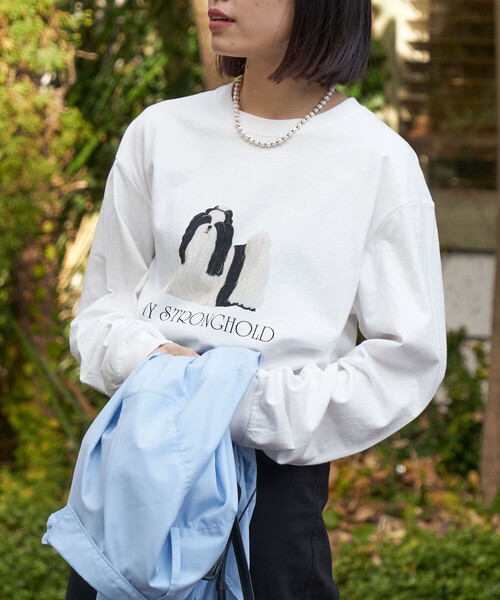 Firsthand(ファーストハンド)の「Firsthand/ファーストハンド USAコットン アニマル ロングスリーブTシャツ(Tシャツ/カットソー・レディース・ブラウン/オフホワイト/その他/ブラック・ONE SIZE)」の2枚目の写真