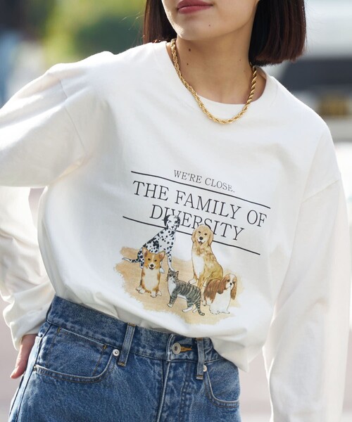 Firsthand(ファーストハンド)の「Firsthand/ファーストハンド USAコットン アニマル ロングスリーブTシャツ(Tシャツ/カットソー・レディース・ブラウン/オフホワイト/その他/ブラック・ONE SIZE)」の13枚目の写真