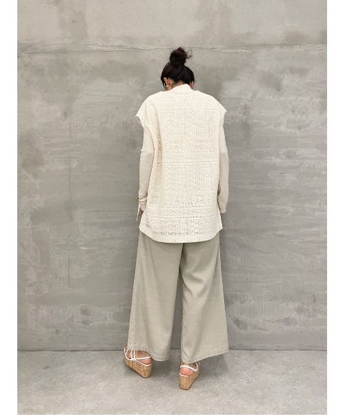 BEARDSLEY（ビアズリー）の「レースプルオーバーベスト（シャツ/ブラウス・レディース・アイボリー/グレー・FREE）」の21枚目の写真