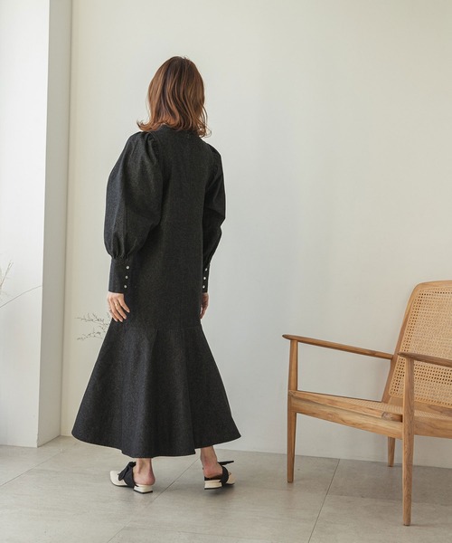 rectangle（レクタングル）の「マーメイドデニムワンピース（ワンピース・レディース・ブラック/ネイビー・FREE）」の6枚目の写真