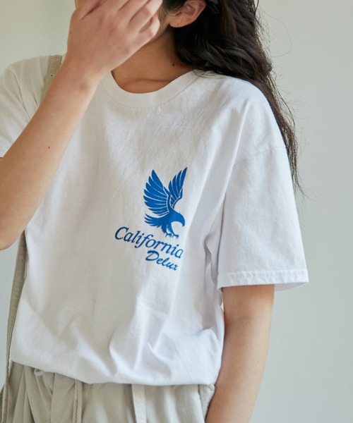 CALUX（キャラクス）の「【CALUX】プリントTシャツ/AMERICAN EAGLE（Tシャツ/カットソー・レディース・ホワイト・FREE）」の6枚目の写真