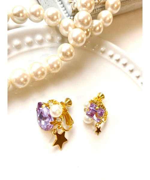 tone(トーン)の「【MUURABBTI】星のキラキラビジューイヤリング(MA)(イヤリング・レディース・バイオレット/その他2/アクア/エメラルド/コバルトブルー/その他・FREE)」の11枚目の写真