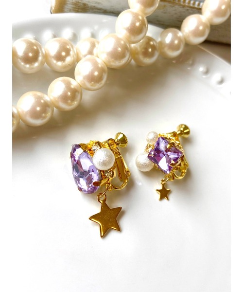 tone(トーン)の「【MUURABBTI】星のキラキラビジューイヤリング(MA)(イヤリング・レディース・バイオレット/その他2/アクア/エメラルド/コバルトブルー/その他・FREE)」の14枚目の写真