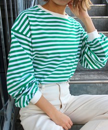 MLI'A | ボーダーロングTシャツ(Tシャツ/カットソー)