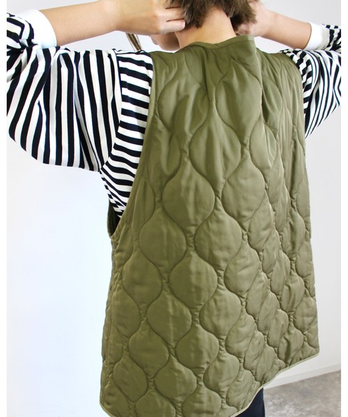 MLI'A（エムリア）の「ボーダーロングTシャツ（Tシャツ/カットソー・レディース・ホワイト×ブラック/ホワイト×グリーン/ホワイト×ネイビー/ホワイト系/ホワイト系6/グリーン・M）」の21枚目の写真