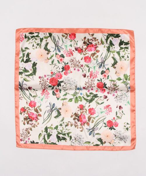 EDIT COLOGNE（エディットコロン）の「フラワー柄スカーフ（ストール/ショール・レディース・ブルー/オレンジ・ﾌﾘ-）」の2枚目の写真