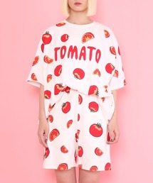 フード総柄スウェットショーパン(TOMATO・KIWI・RENNYU)