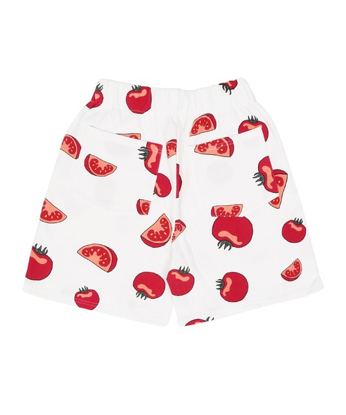 PUNYUS(プニュズ)の「フード総柄スウェットショーパン(TOMATO・KIWI・RENNYU)(スウェットパンツ・レディース・レッド/ブルー/グリーン・1/2/4/3)」の6枚目の写真