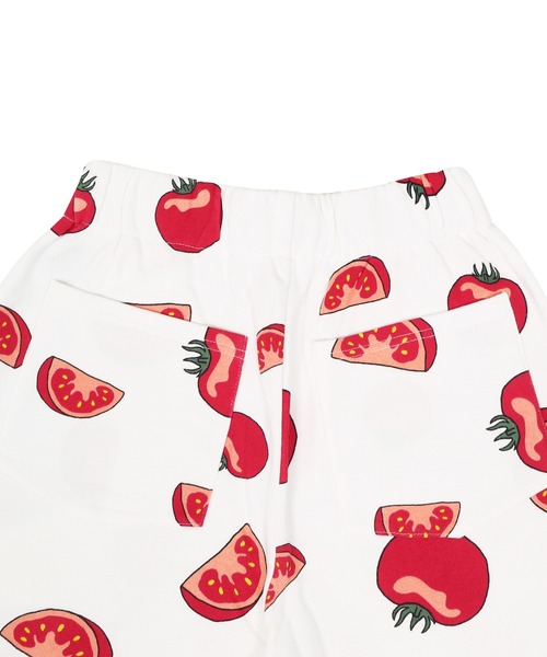 PUNYUS(プニュズ)の「フード総柄スウェットショーパン(TOMATO・KIWI・RENNYU)(スウェットパンツ・レディース・レッド/ブルー/グリーン・1/2/4/3)」の8枚目の写真