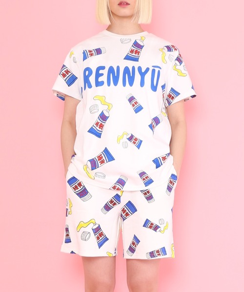 PUNYUS(プニュズ)の「フード総柄スウェットショーパン(TOMATO・KIWI・RENNYU)(スウェットパンツ・レディース・レッド/ブルー/グリーン・1/2/4/3)」の14枚目の写真
